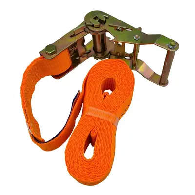 Zurrgurt mit Ratsche 1-teilig 2000 kg (2000 daN) 35 mm breit 6 m lang orange