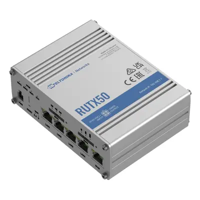 Teltonika RUTX50, Wi-Fi 5 (802.11ac), Eingebauter Ethernet-Anschluss, 5G, Edelstahl, Tragbarer Router