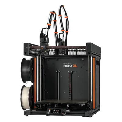 Zusammengebauter Original Prusa XL 3D-Drucker mit zwei Werkzeugköpfen