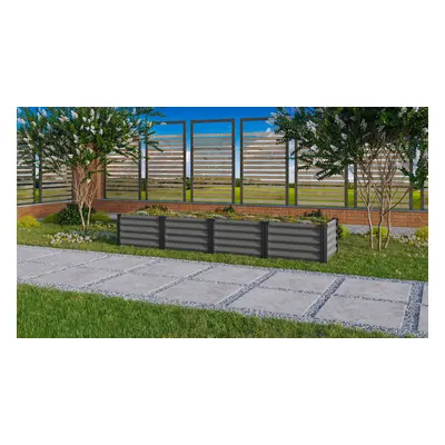 Vitavia Hochbeet Meta IN&OUT 401 L 65 x 245 cm 40 cm Granitgrau mit schwarzen Profilen