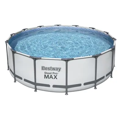 Bestway 5612X, 15232 l, Gerahmter Pool, Erwachsener & Kind, Leiter, Grau, Weiß, 54 kg