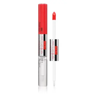 PUPA Milano Made to Last Lip Duo langanhaltender flüssiger Lippenstift mit Glanz Farbton 001 - Hot Coral 2x4 ml