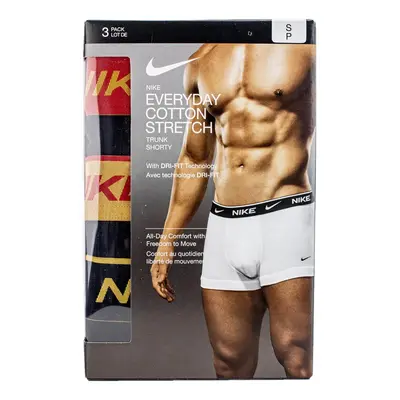 Nike 3P Everyday Essentials Cotton Stretch Trunk Rot/Schwarz Baumwolle Medium Herren