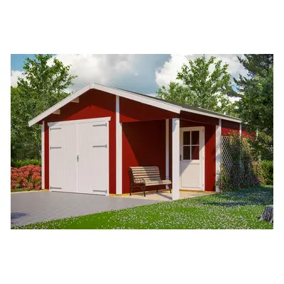 Skan Holz 45 mm Garage Holzgarage Varberg 1/2/3-500 x 525 cm (Varberg 2)-schwedenrot