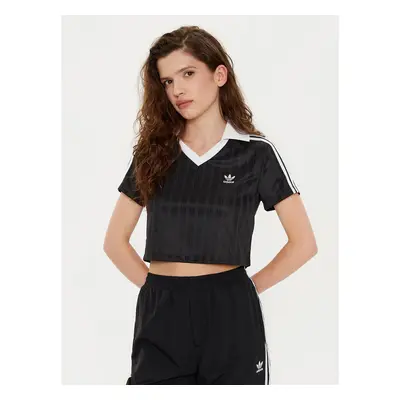 Adidas T-Shirt adicolor Football Jacquard JD2606 Schwarz Slim Fit