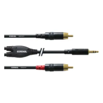 Cordial CFY 1,5 WCC, 1,5m, 3,5mm Stereo Klinke2x Cinch male Insertkabel