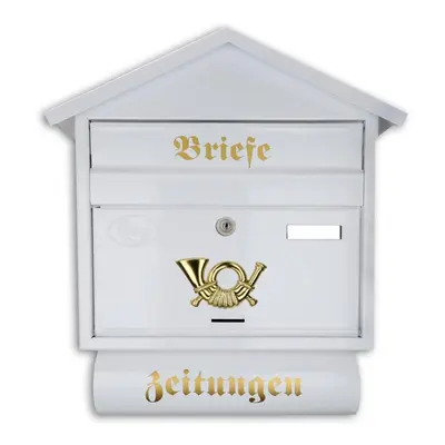 Großer Briefkasten Postkasten mit Zeitungsrolle Nostalgie Antik...