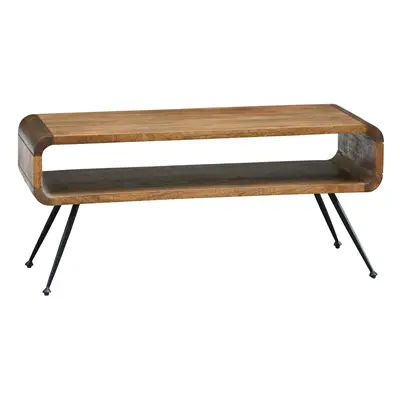 Couchtisch mit Ablage aus Mango Massivholz, braun