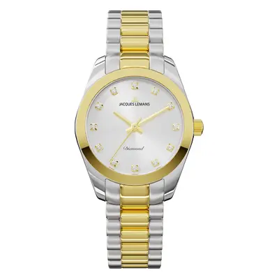 Jacques Lemans D-10C Damen-Uhr Diamond Watches Bicolor/Silberfarben
