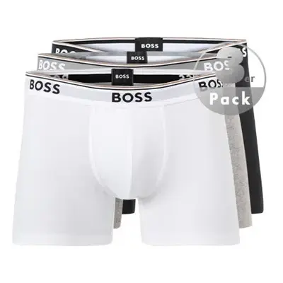 BOSS Power Logo Cotton Boxershorts weiß/grau/schwarz (3er-Pack) - M