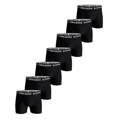 Björn Borg 7P Cotton Stretch Boxer Schwarz Baumwolle Large Herren