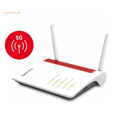 FRITZ!Box 6850 5G, Wi-Fi 5 (802.11ac), Dual-Band (2,4 GHz/5 GHz), Eingebauter Ethernet-Anschluss, 3G, Schwarz, Rot, Weiß, Tablet