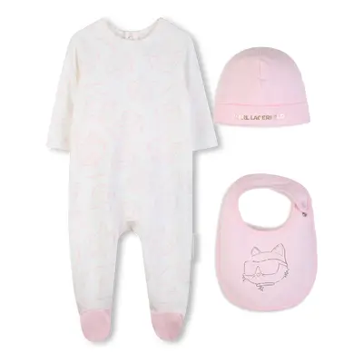 Karl Lagerfeld Kids - 3-teiliges Set - Ecru Rose - Mädchen - 12 Monate