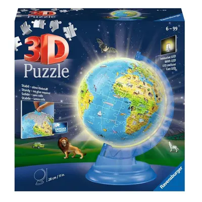 Ravensburger 3D Puzzle 11274 - Kinderglobus mit Licht in deutscher Sprache - 180 Teile - Beleuchteter Globus für...