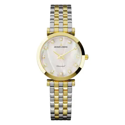 Jacques Lemans D-12B Damen-Armbanduhr Diamond Watches mit Perlmutt