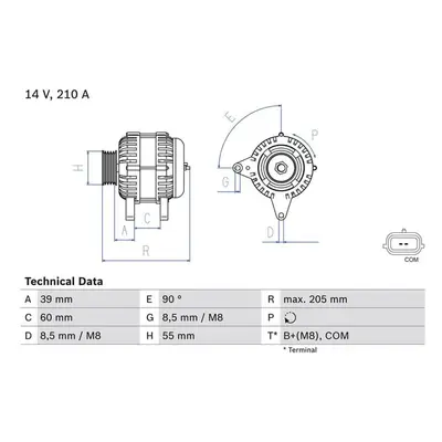 Bosch Lichtmaschine 210A Dacia Renault 0986083730 1,5