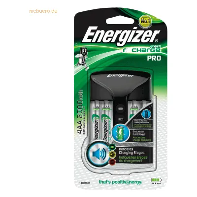 Energizer Pro Charger, Nickel-Metallhydrid (NiMH), Überlast, Umgekehrte Polarität, Kurzschluß, AA, AAA, 4 Stück(e), Batterien en