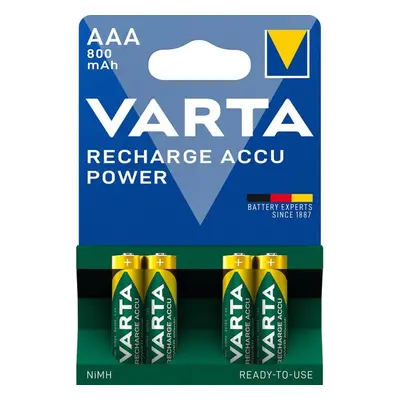 VARTA Wiederaufladbare Batterien Recharge Accu Power AAA 800 mAh R2U 4 Stück