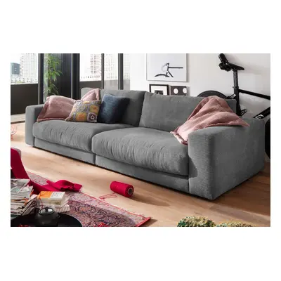 KAWOLA Sofa MADELINE 3-Sitzer Cord grau