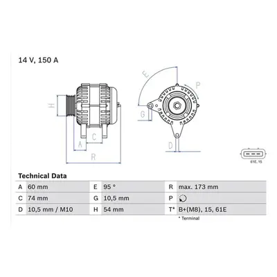 Bosch Lichtmaschine 150A BMW 5er X5 Land Rover Range 3,0