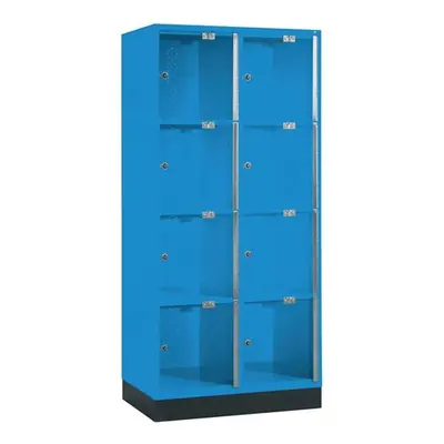 Fächerschrank H1750xB820xT500mm, m.Sockel Anz.Fächer 2x4 lichtgrau/lichtgrau