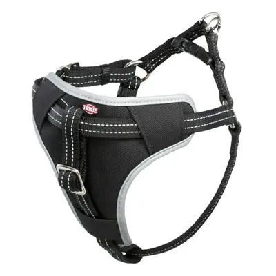 TRIXIE Sicherheitsgeschirr Dog Protect L schwarz, belastbar, gepolstert, mit Adapter