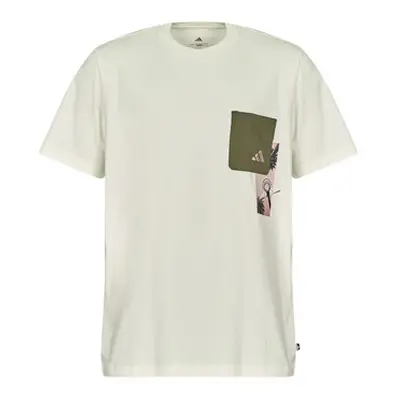 Adidas T-Shirt Lens Elevated Pocket Graphic JJ3928 Weiß Loose Fit