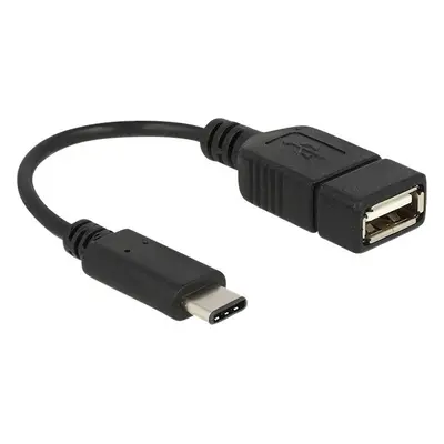 Adapterkabel USB Type-C 2.0 Stecker > USB 2.0 Typ A Buchse   Blister    15 cm schwarz