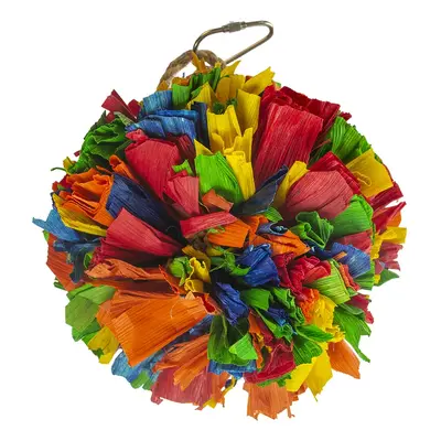 Vogelspielzeug bunte Pompons aus Maisblättern Duvoplus