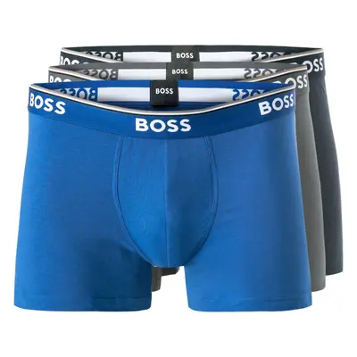 BOSS 3P Cotton Stretch Boxer Brief Long Blau/Grau Baumwolle X-Large Herren