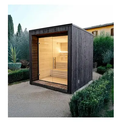 Weka Design Saunahaus Luua Cube - 42 mm 400 V 9 kW Kompakt-Ofen finnisch mit integrierter Steuerung