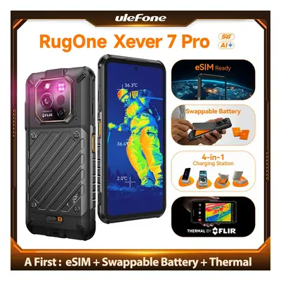 Ulefone RugOne Xever 7 Pro 5G Robustes Telefon Wärmebildgebung Android 15 Smartphone 512 GB ROM 12 + 12 GB RAM 6,67 Zoll 120 Hz 