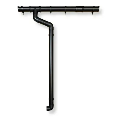 Kunststoff Dachrinnenset 482B für Pultdach/Flachdach Gartenhäuser-anthrazit