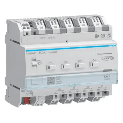 Hager DALI Aktor 4f, KNX Secure TYAS664D