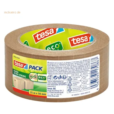 Tesa Packband tesapack ultrra strong ecoLogo 50mmx25m Papier braun