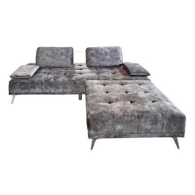 Daybed aus Leder mit Hocker,