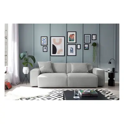 KAWOLA Sofa RANI 3-Sitzer Feincord silber