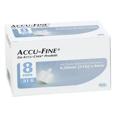 Accu Fine sterile Nadeln f.Insulinpens 8 mm 31 G 100 St Kanüle