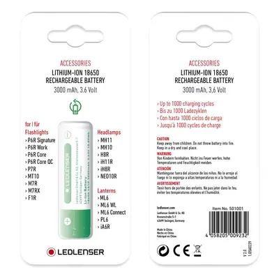 LEDLENSER 18650 Li-Ionen-Akku – 3000 mAh