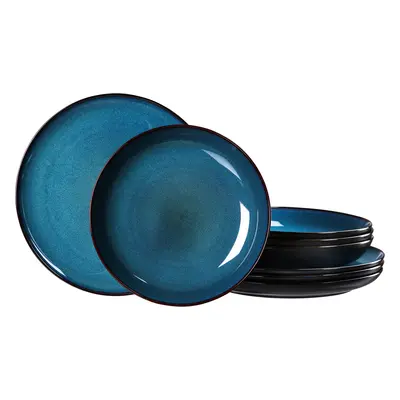 Ritzenhoff & Breker Speiseset BALI 8-tlg. aus Steinzeug blau/schwarz