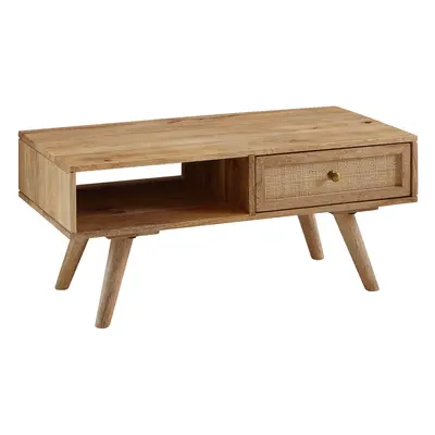 Couchtisch mit Schublade aus Mango Massivholz, Braun