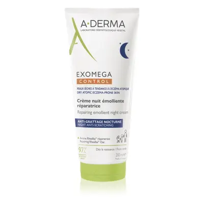 A-Derma Exomega Control Repairing Emollient Night Cream regenerierende Nachtcreme gegen Kratzen 200 ml