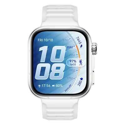 HUAWEI WATCH FIT 5 Pro weiße Lünette aus Titanlegierung + Weißes Fluorelastomer-Armband