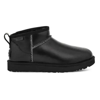 Mini Stiefel UGG CLASSIC ULTRA MINI LTHR REGEN (SCHWARZ) Damen