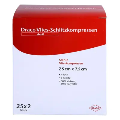 SCHLITZKOMPRESSEN Vlies 7,5x7,5 cm steril 4fach 50 St.