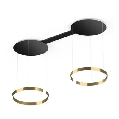 Occhio Mito sospeso due 60 LED-Pendelleuchte-Schwarz matt-Pendel Bronze-Ausführung fix bis max. 