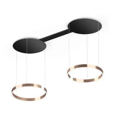 Occhio Mito sospeso due 60 LED-Pendelleuchte-Schwarz matt-Pendel Rose Gold-Ausführung fix bis ma