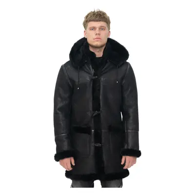 Winter-Dufflecoat aus Schaffell für Herren mit Kapuze – Helsinki