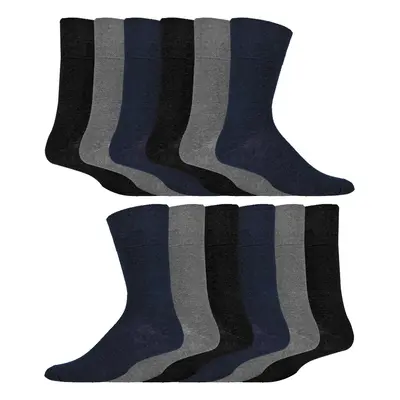 12 Paar Multipack Gentle Grip Top Diabetiker Socken | IOMI | Mid Calf Loose Top Non Elastic Cott