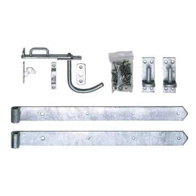 Beschlagsortiment für Flechtzauntüren mit Ladenbändern Torverschluss feuerverzinkt